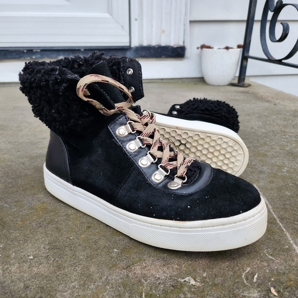 Sam Edelman Luther Shearling Sneaker Women 7 Shoes - Picture 9 of 9